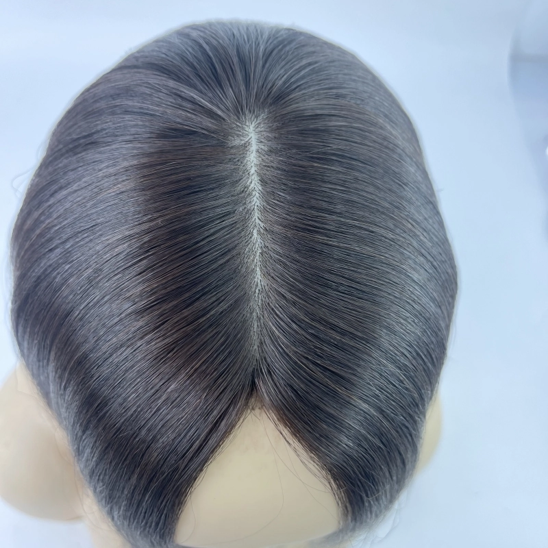 Luxury 4*4 silk base jewish wig #4 dark brwon color with breathable open weft YR0057